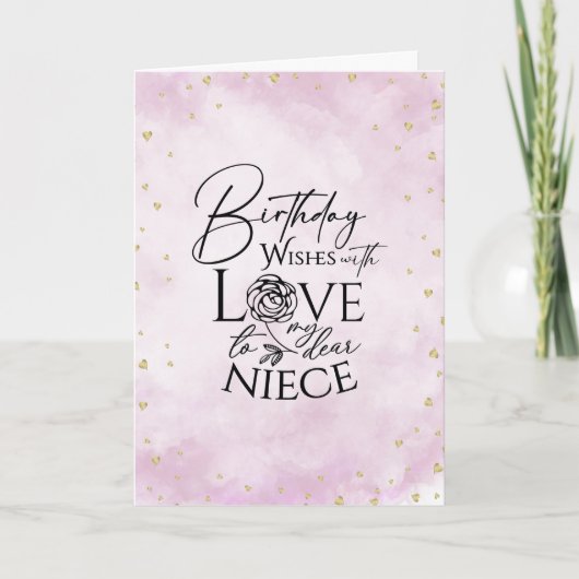 Minimalist Modern Photo Birthday Niece カード (正面)