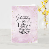 Minimalist Modern Photo Birthday Niece カード (黄色い花)