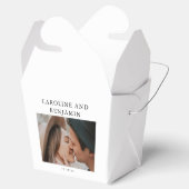 Minimalist Modern Photo Custom Wedding Name Date フェイバーボックス (オープン)