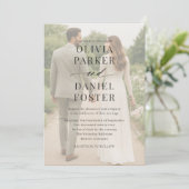 Minimalist Modern Photo Overlay Wedding 招待状 (スタンド正面)