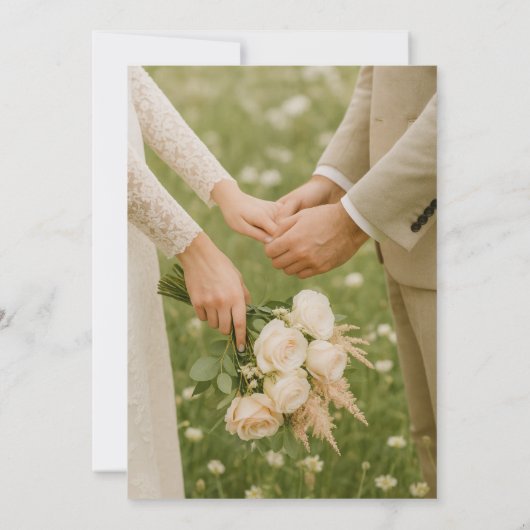 Minimalist Modern Photo Overlay Wedding 招待状 (裏面)