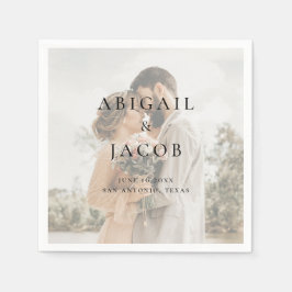 Minimalist Modern Photo Wedding スタンダードカクテルナプキン