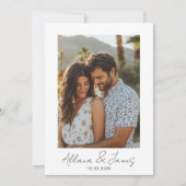 Minimalist Modern Photo Wedding Announcement Card 招待状 (正面)