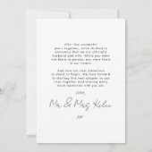 Minimalist Modern Photo Wedding Announcement Card 招待状 (裏面)