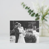 Minimalist Modern Photo Wedding Thank You ポストカード (スタンド正面)