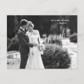 Minimalist Modern Photo Wedding Thank You ポストカード (正面)