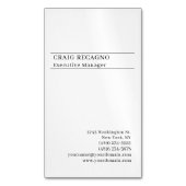 Minimalist Modern Plain Trendy Black White マグネット名刺 (正面縦)