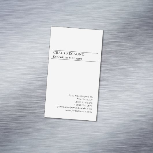 Minimalist Modern Plain Trendy Black White マグネット名刺 (インサイチュ)