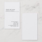 Minimalist Modern Plain Trendy Black White 名刺 (正面/裏面)
