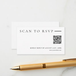 Minimalist Modern QR Code Wedding Website RSVP エンクロージャーカード