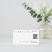 Minimalist Modern QR Code Wedding Website RSVP エンクロージャーカード (スタンド正面)