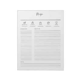 Minimalist Modern Recipe Cookbook ノートパッド