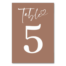 Minimalist Modern Romantic Light Brown テーブルナンバー