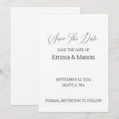 Minimalist Modern Save The Date Card  シーズンカード (正面/裏面)