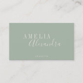 Minimalist Modern Script Boho Chic Sage Green 名刺 (正面)