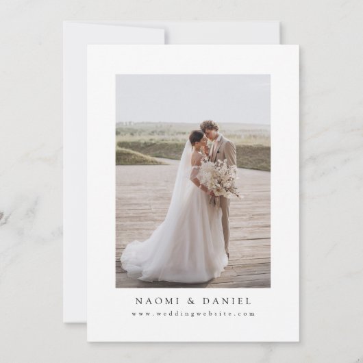 Minimalist Modern Script Elegant Photo Wedding 招待状 (裏面)