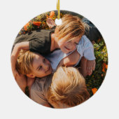 Minimalist Modern Script Feliz Navidad Photo セラミックオーナメント (裏面)