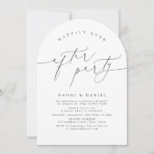 Minimalist Modern Script Happily Ever After Party  招待状 (正面)