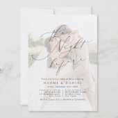Minimalist Modern Script Photo The Night Before 招待状 (正面)