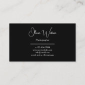 Minimalist Modern Script Professional Photographer 名刺 (裏面)
