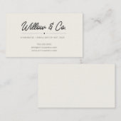 Minimalist Modern Script Small Business Card 名刺 (正面/裏面)