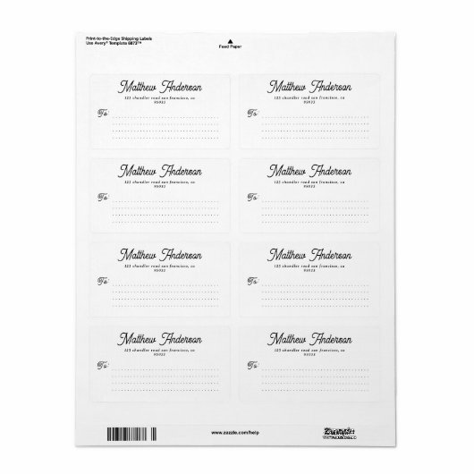 Minimalist Modern Simple Business Mailing Shipping ラベル (フルシート)