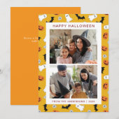 Minimalist Modern Spooky Happy Halloween 2 Photo シーズンカード (正面/裏面)