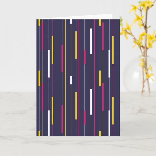 Minimalist Modern Stripes カード (黄色い花)