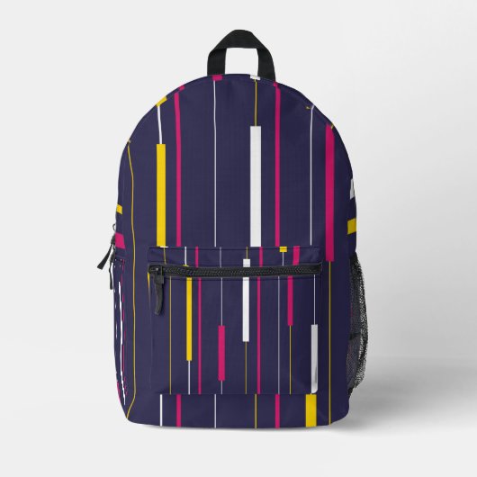 Minimalist Modern Stripes Backpack プリントバックパック (正面)