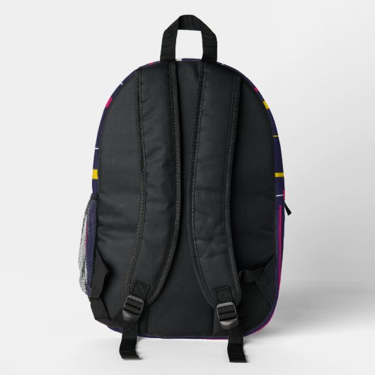 Minimalist Modern Stripes Backpack プリントバックパック (裏面)