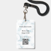 Minimalist Modern Teacher ID Card バッジ (裏面（ネックストラップ付）)