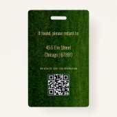 Minimalist Modern Teacher ID Card バッジ (裏面)