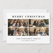 Minimalist Modern Trend Collage 4 Photos Christmas シーズンカード (正面)