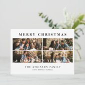 Minimalist Modern Trend Collage 4 Photos Christmas シーズンカード (スタンド正面)