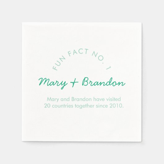 Minimalist Modern Typography Fun Fact Wedding スタンダードカクテルナプキン (正面)