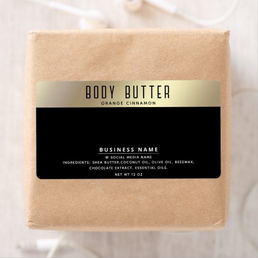 Minimalist modern typography gold black label ラベル (インサイチュ)