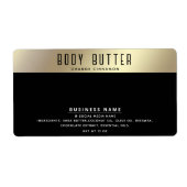 Minimalist modern typography gold black label ラベル (正面)