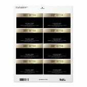 Minimalist modern typography gold black label ラベル (フルシート)