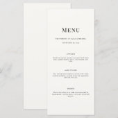 Minimalist Modern Typography Wedding Menu Card メニュー (正面/裏面)