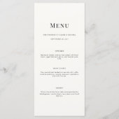 Minimalist Modern Typography Wedding Menu Card メニュー (正面)