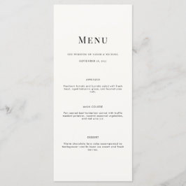Minimalist Modern Typography Wedding Menu Card メニュー