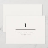 Minimalist Modern Typography Wedding Table Number 招待状 (正面/裏面)