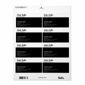 Minimalist modern typography white black label ラベル (フルシート)