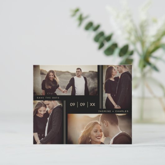 Minimalist Modern Wedding Collage Four Photos (スタンド正面)