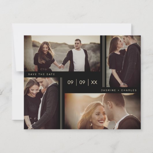 Minimalist Modern Wedding Collage Four Photos (正面)