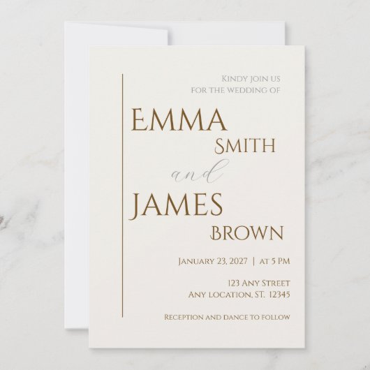 Minimalist Modern Wedding Invitation 招待状 (正面)