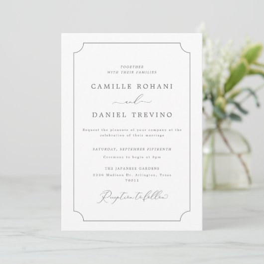 Minimalist Modern Wedding Invitation with Photo 招待状 (スタンド正面)