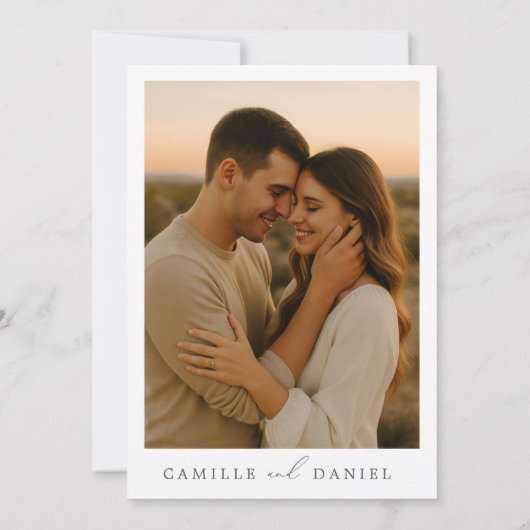 Minimalist Modern Wedding Invitation with Photo 招待状 (裏面)