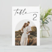 Minimalist Modern Wedding Photo Arch Table Numbers 招待状 (スタンド正面)