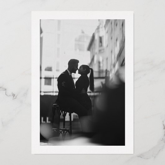 Minimalist Modern Wedding Save the Date 箔招待状 (裏面)